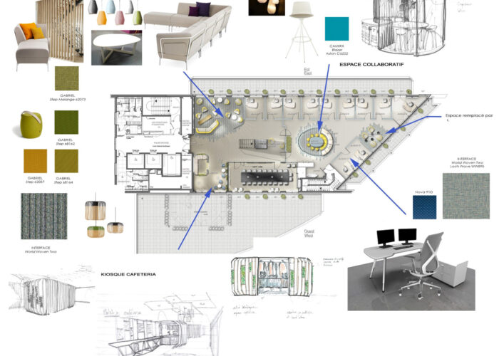 Rénovation Immeuble multinationale - Paris La défense -plans décoration- Architecture Intérieure et Design - Atelier CM