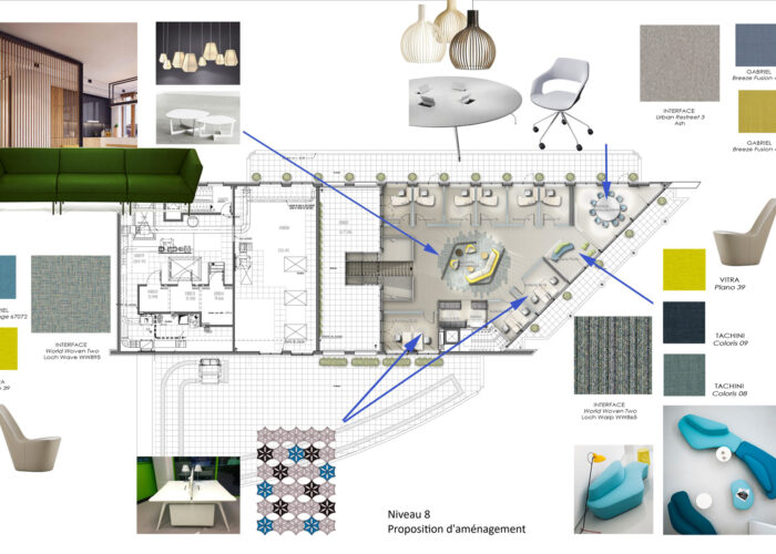 Rénovation Immeuble multinationale - Paris La défense -plans aménagement- Architecture Intérieure et Design - Atelier CM