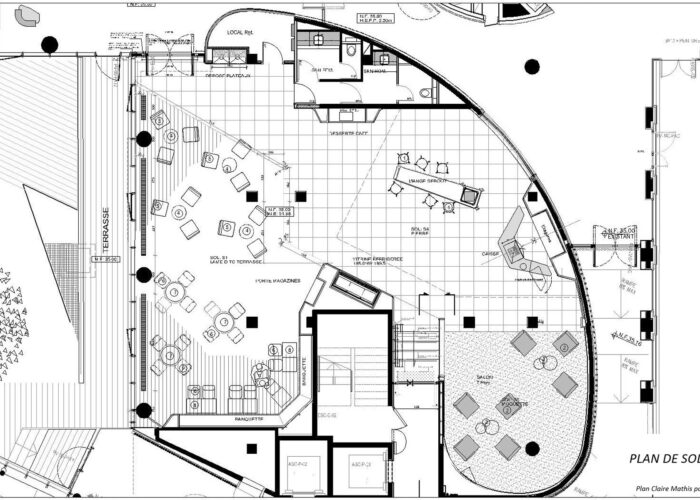 Lounge Paris-Bourse - plans - Architecture Intérieure et Design - Atelier CM