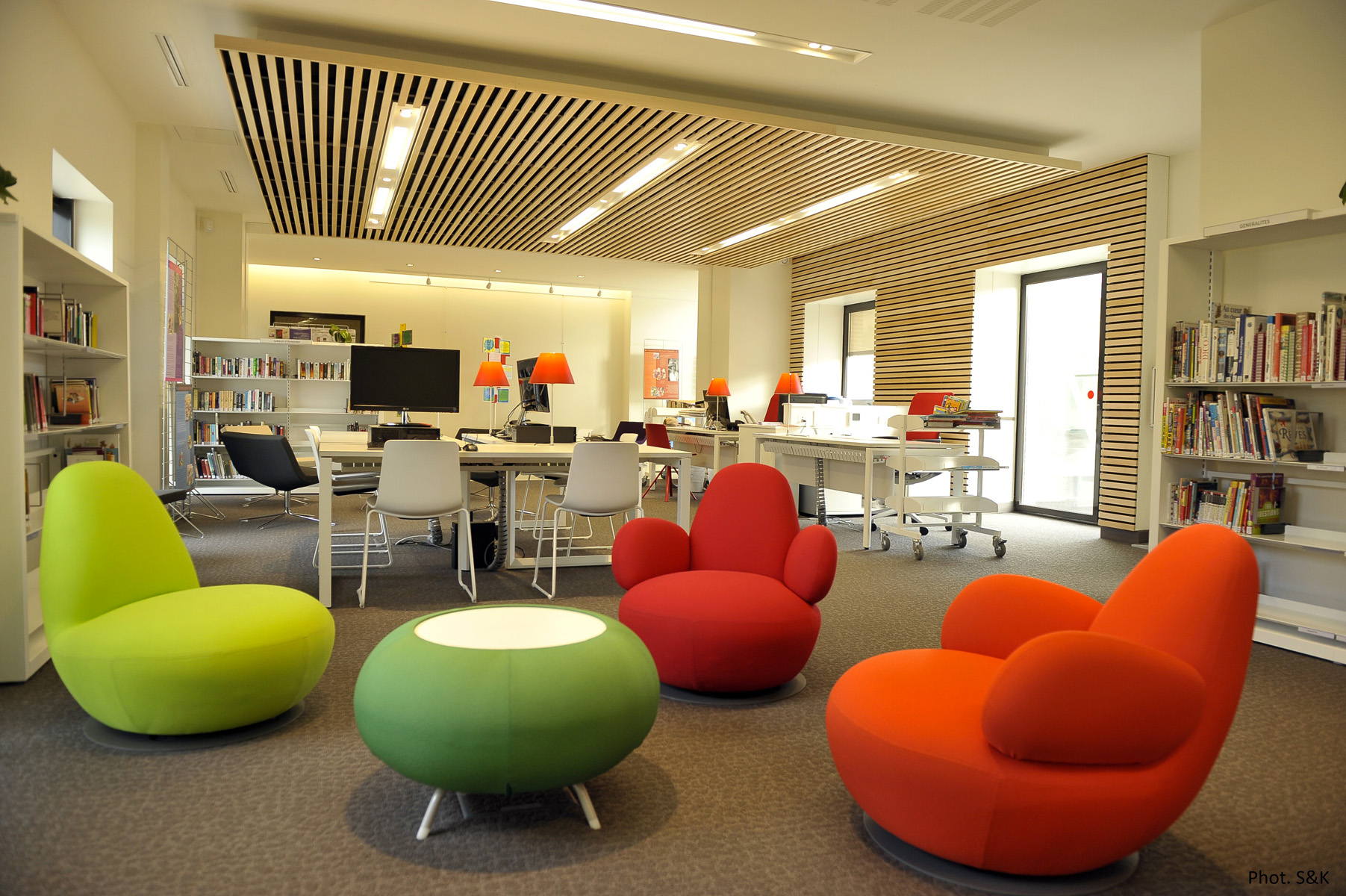 Médiathèque - Sézanne -salle de lecture - Architecture d'intérieur - Atelier CM