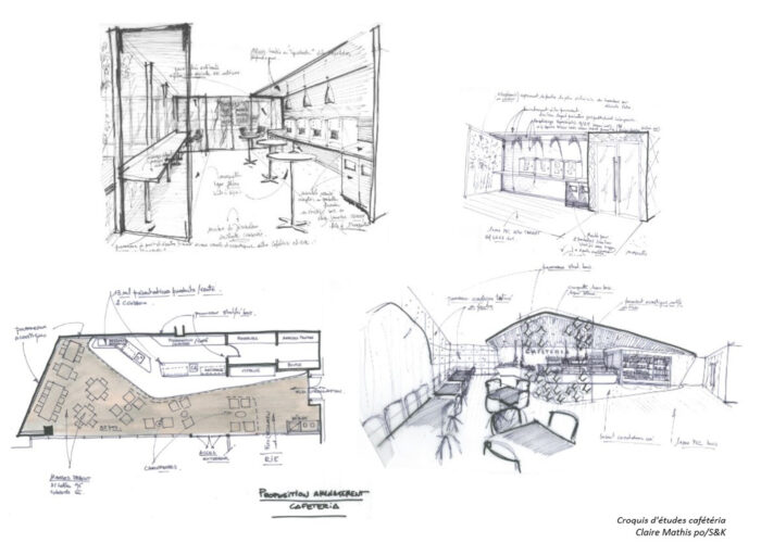 Immeuble Plaza - plans cafétéria - Architecture Intérieure et Design - Atelier CM
