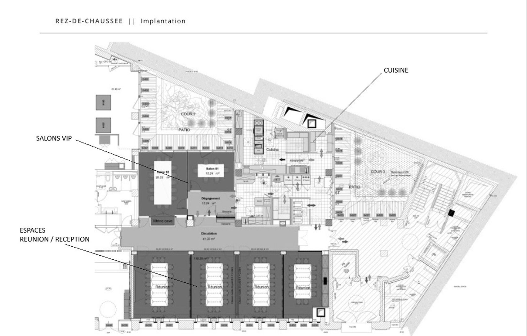 Groupe Burrus - Espaces de réception - Plans - Paris - Architecture Intérieure et Design - Atelier CM