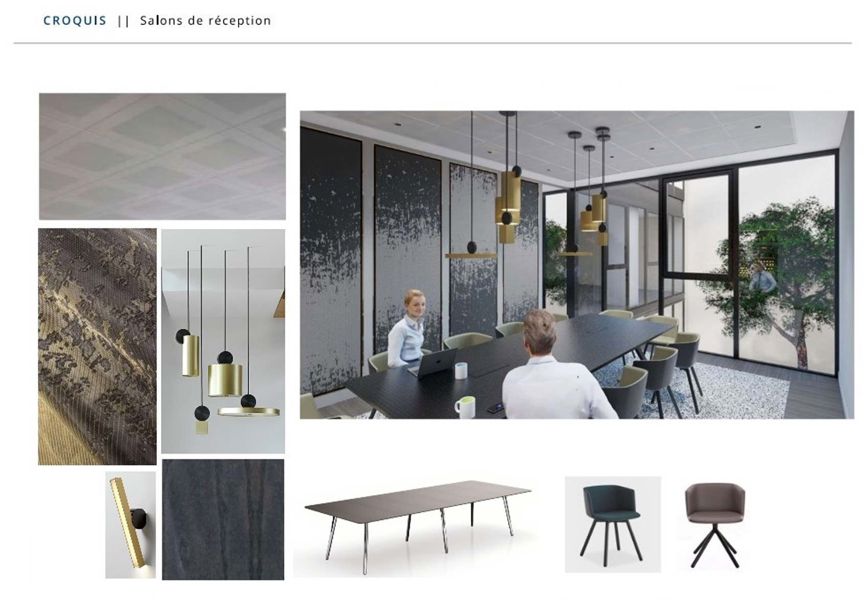 Groupe Burrus - Espaces de réception - croquis - Paris - Architecture Intérieure et Design - Atelier CM