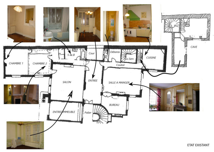 Appartement Porte Maillot Paris - Plans état existant - Architecture Intérieure et Design - Atelier CM