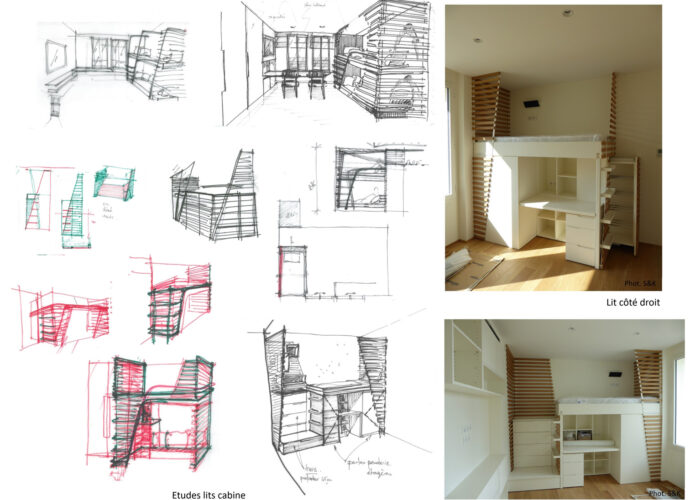 Appartement Porte de la Muette Paris - croquis chambre - Architecture d'intérieur - Atelier CM