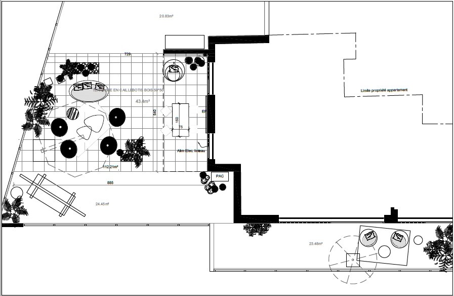 Plan -Terrasse Sesimbra Portugal - Architecture intérieure & Design - Atelier CM